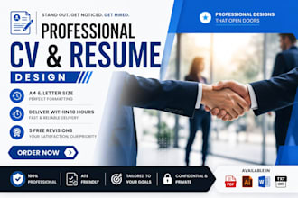 deliver a professional resume or CV within 10 hours