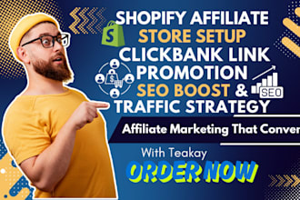 design shopify store affiliate marketing clickbank affiliate link promotion seo