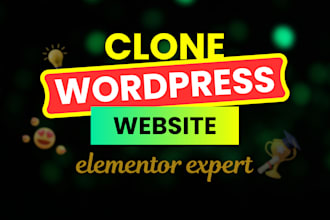 design wordpress website, copy clone website, duplicate website using elementor