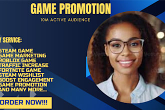 do viral game promotion for roblox, steam and fortnite games to get more players