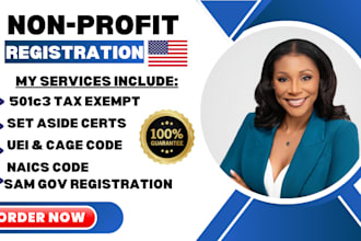 sam gov, non profit business registration, 501c3 mbe cage code uei ein mbe 8a