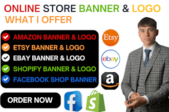 design banner and logo for etsy, ebay, shopify, amazon facebook shop online shop
