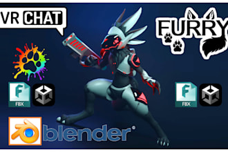 edit or create 3d vrchat nsfw furry avatar for pc and quest