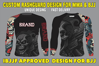 custom bjj MMA rashguard and fightwear sublimation design