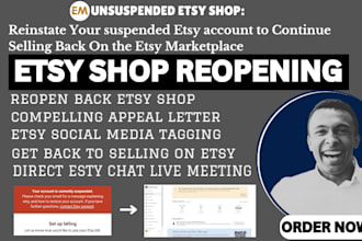 etsy reinstatement, etsy appeal letter reinstate suspended etsy reopen etsy