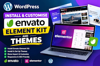 install and customize envato elements wordpress theme, themeforest demo import