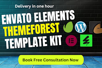 urgently install envato element kit , theme, template, themeforest, wordpress