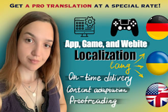 localize an app, game, web in english, ukrainian, german