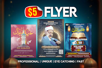 design an eye catching islamic flyer, brochure or poster