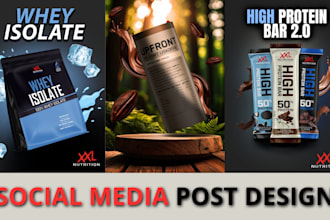 design social media product posters, banners and ads
