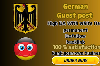 provide dofollow SEO backlinks via german guest post