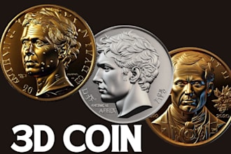 sculpt 3d coin model 3d bas relief gold coin 3d medallion 3d pendant 3d cnc