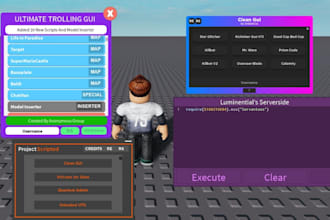 do roblox full game creation,lua scripting, gui, roblox full game development
