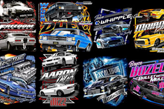 automotive retro tshirt, car show design