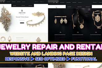 jewelry website, jeweller website, jewelry repair, rental website landing page