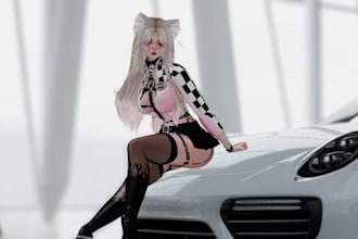 model and custom 3d vrchat avatar vrc character vr avatar furry avatar nsfw