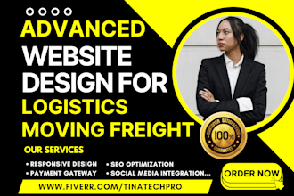 design logistics transport courier moving cargo towing trucking freight website