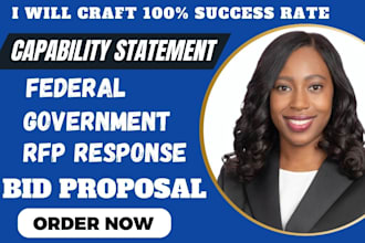 write a unique rfp response federal government capability statement bid proposal