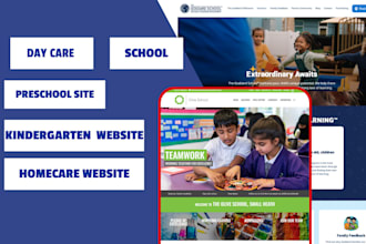 school, kindergarten,home care, preschool, daycare website on wix or wordpress