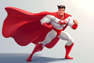 turn you, your kids into a superhero caricature art