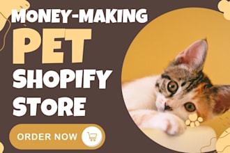 design pet shopify store dog pet product dropshipping website cat store pet logo