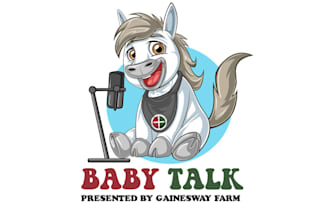 design baby race horse racing podcast logo