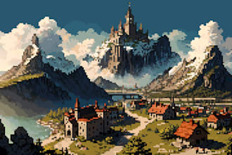 make pixel art backgrounds and landscapes
