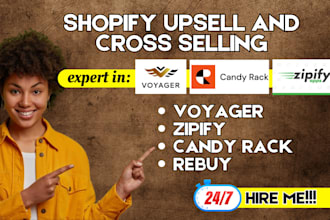 setup rebuy voyager discounty candy rack zipify shopify upsell and cross selling