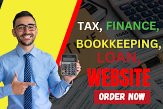 design your income tax website, finance website, bookkeeping website