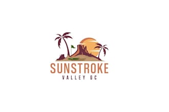 design fictional sunstroke valley golf club logo