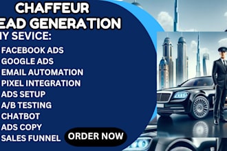 limo car rental service limousine chauffeur booking facebook ads google ads