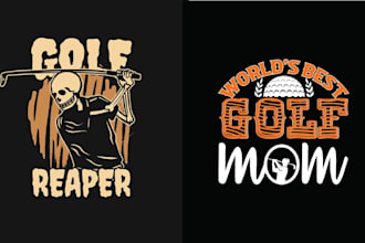 create vintage cartoon golf logo and t shirt design