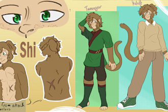 draw a sheet reference of your character