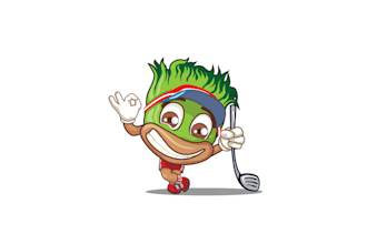 make magnificent golf and grass mascot logo