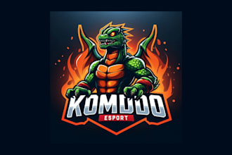 create an komodo esports mascot logo with free source files
