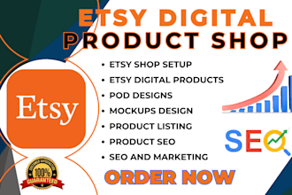setup etsy digital products shop, design etsy digital products etsy listing etsy