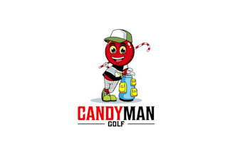 design fun character handyman golf brand logo