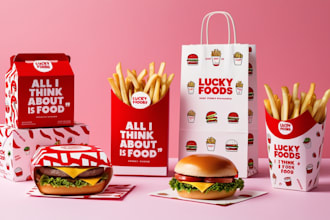 design professional frozen food, restaurant branding food packaging in 1 day