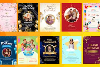 design wedding invitation, birthday invitation, party invitation baby shower