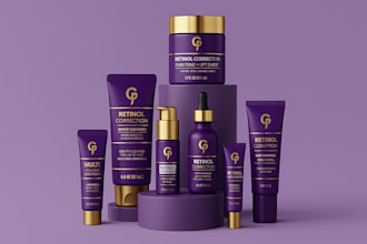 design custom cosmetic label, logo and packaging design for beauty, skincare