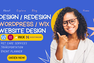 design SEO optimized websites for pet care, event planning, and transportation