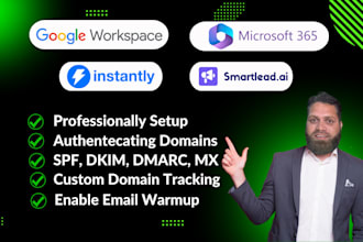 setup instantly ai and smartlead email accounts for cold outreach and warmup