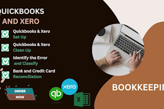 do perfect bookkeeping, reconciliation, categorization with quickbooks and xero