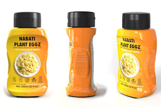 warp your label on 3d bottle, jar, cans, pouch, box