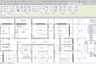 draw 2d floor plans and architectural drawings in revit and autocad