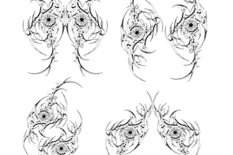 make a cyber tribal tattoo design