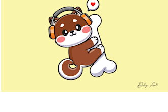 create creative cute character and animal illustration
