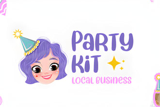 draw event business, party decorator, balloon logo design