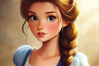 design a portrait or character in disney cartoon style