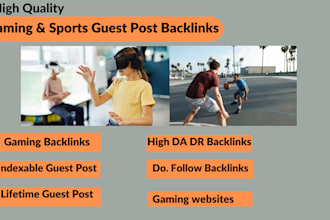 gaming backlinks high da DR sport gaming guest post websites